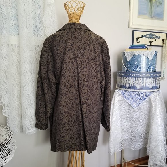 Brown & Black Swirl Blazer Duster Size 20W - Picture 4 of 9